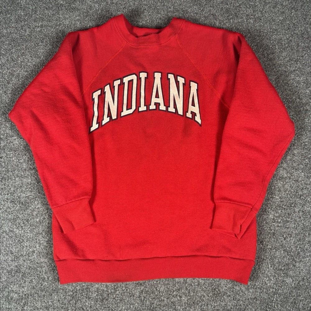 Vintage‎ University of Indiana Red Crewneck Sweatshirt Tultex 90s 80s Medium